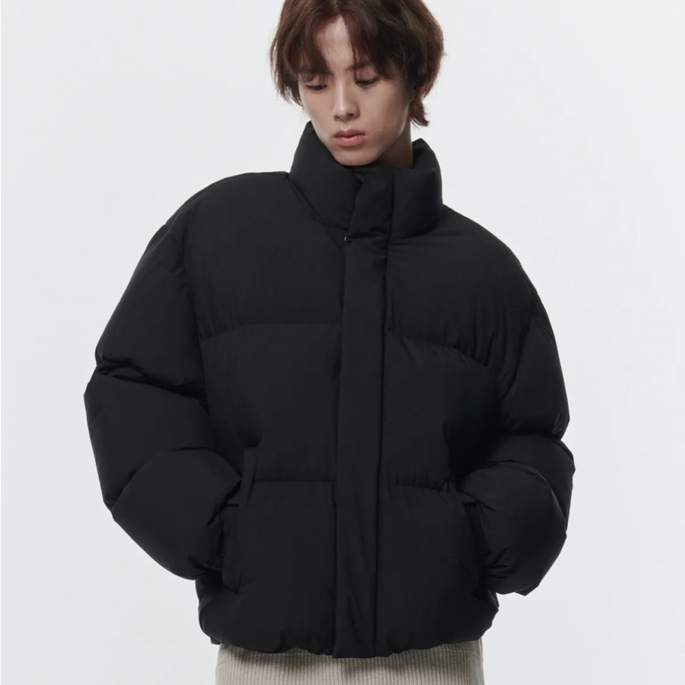 Musinsa Daily Short Padded Puffer Jacket Oversized Size Small Black - Picture 2 of 6